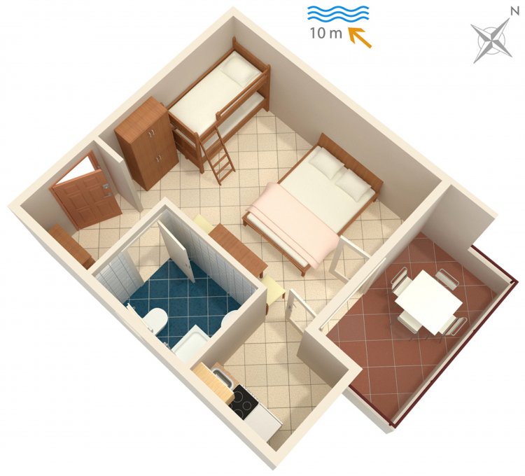 Studio flat near beach Cove Pokrivenik, Hvar (AS-5231-c)