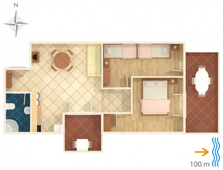 Two bedroom apartment with terrace and sea view Rogoznica (A-5269-c)