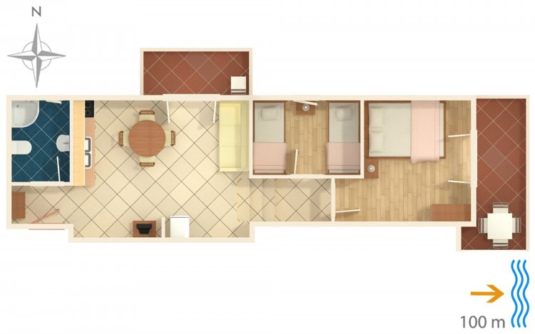 Two bedroom apartment with terrace and sea view Rogoznica (A-5269-d)